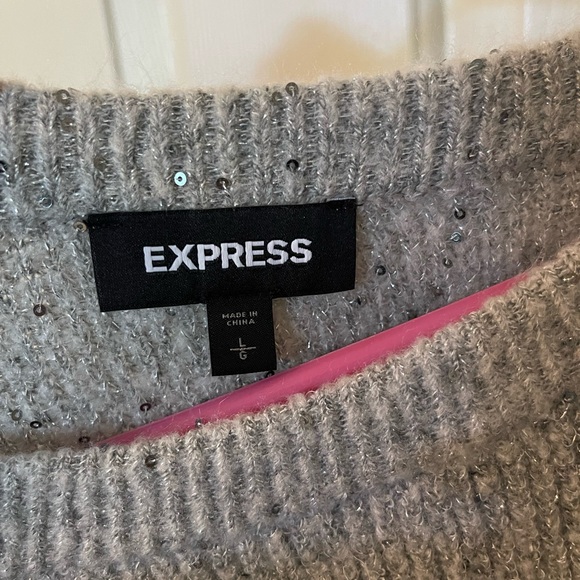 Grey sweater with sequins. Worn once! #sequins - Picture 4 of 4